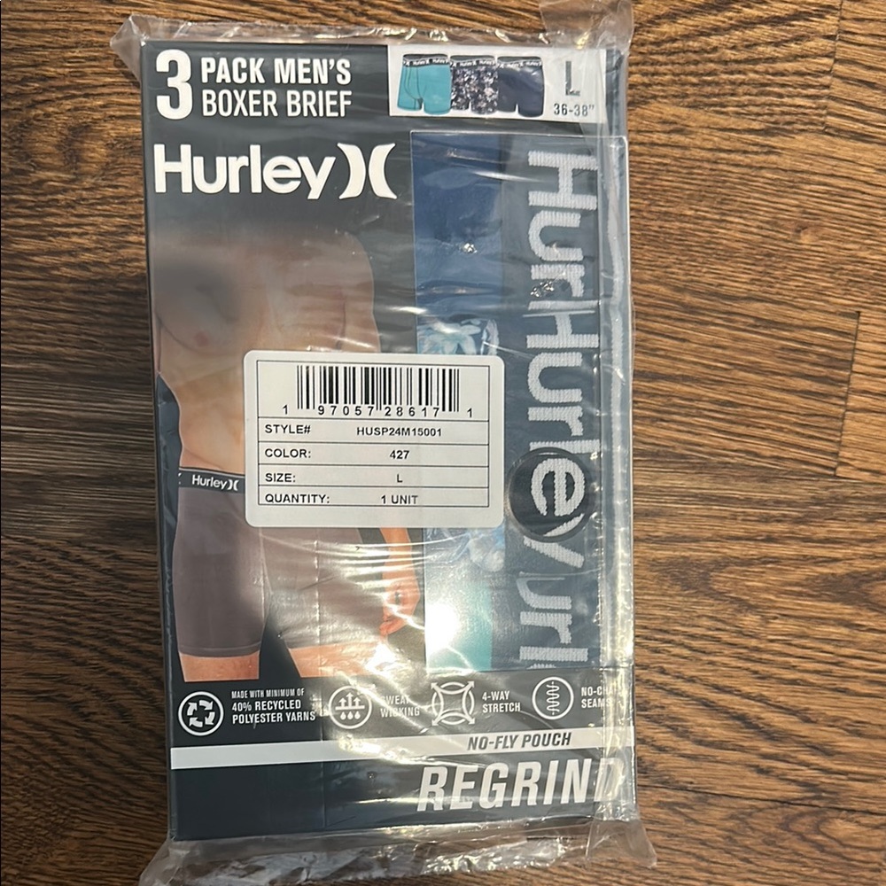 Hurley Men's Boxer Briefs 3-Pack - Black and Gray